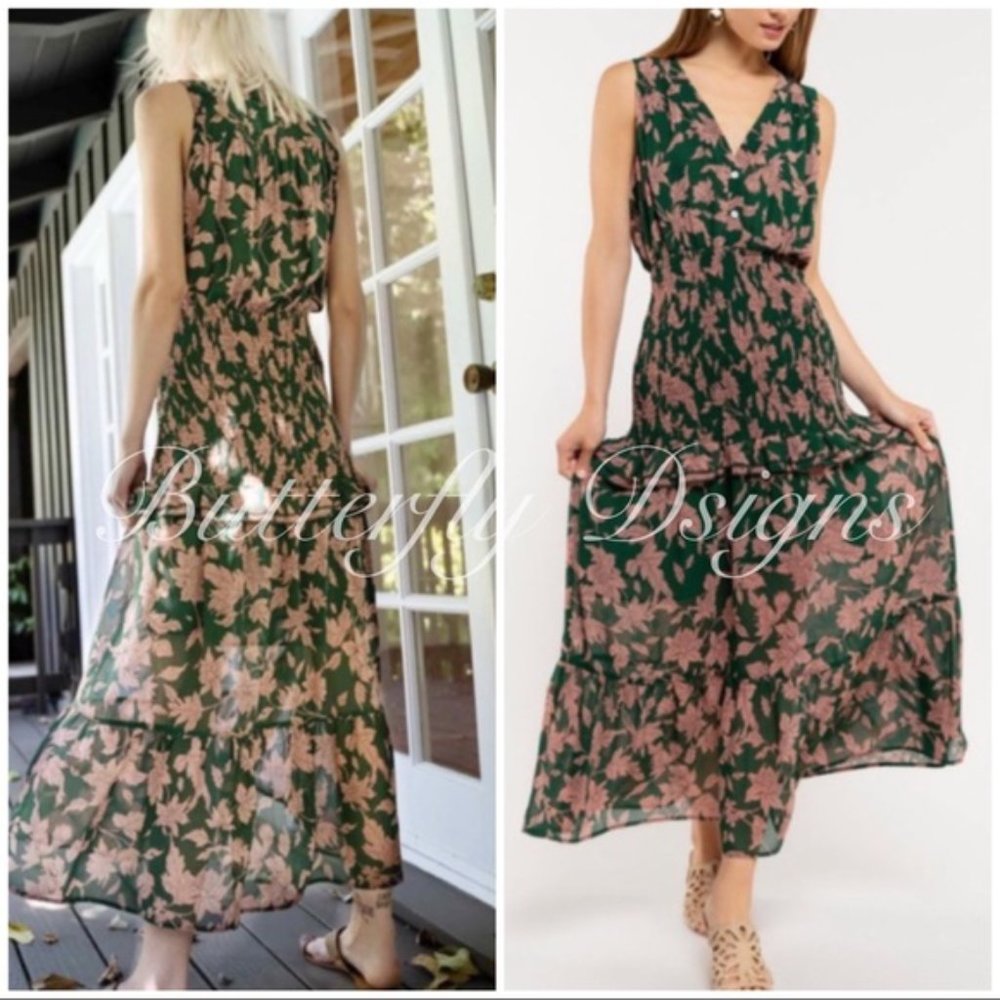 POL California Dreaming Dress NWT green and mauve size small